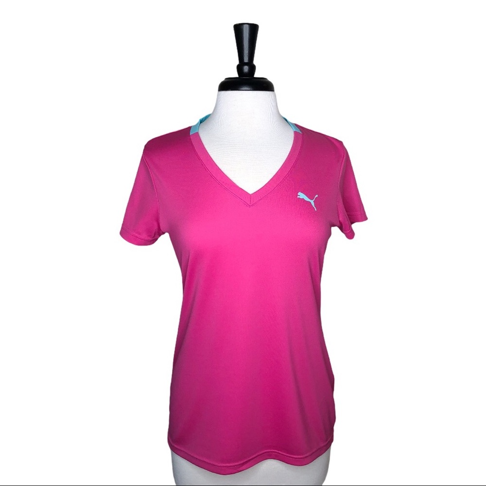Puma Jasmine Pink V-Neck Training Tee (Medium)